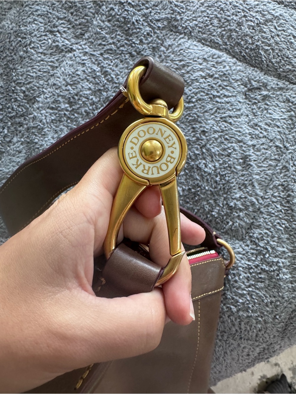 Dooney & Bourke Brown Florentine Leather Shoulder Bag - Picture 5 of 6